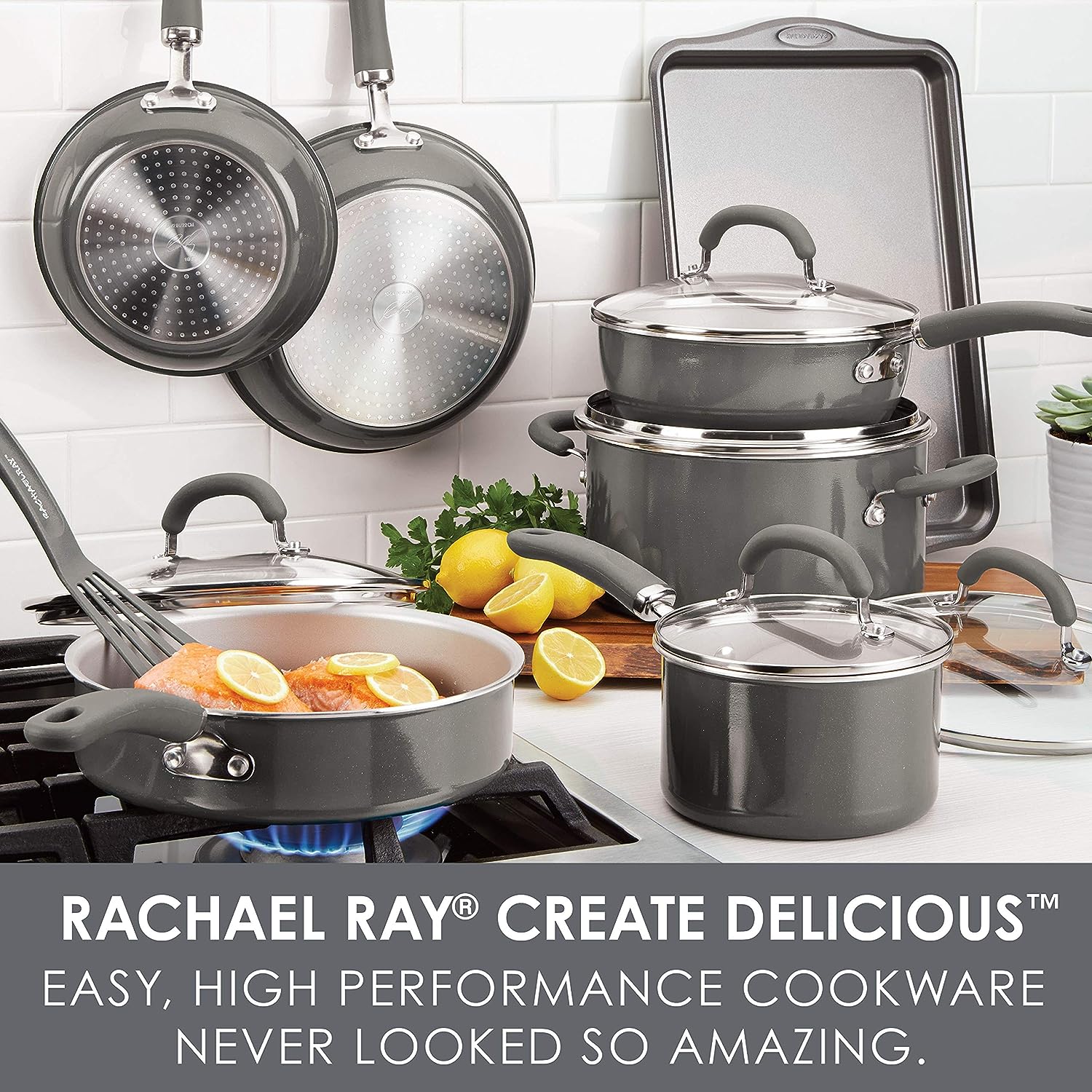 Rachael Ray Create Delicious 13 PC Aluminum Nonstick Cookware Set