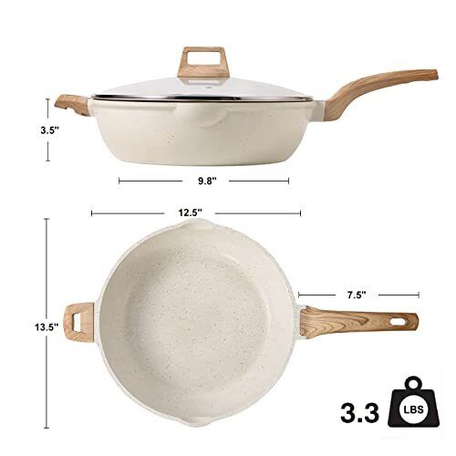 Carote 6.5 Quart Nonstick Saute Pan Cookware Set