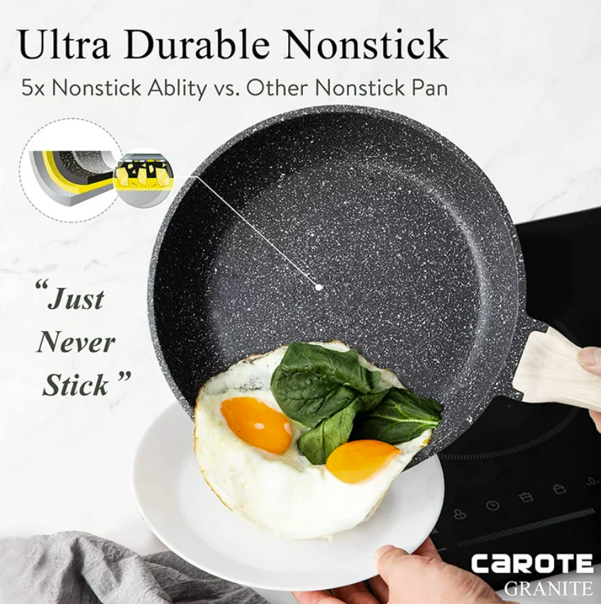 Carote Nonstick Frying Pan Skillet Non Stick Granite Fry Pan