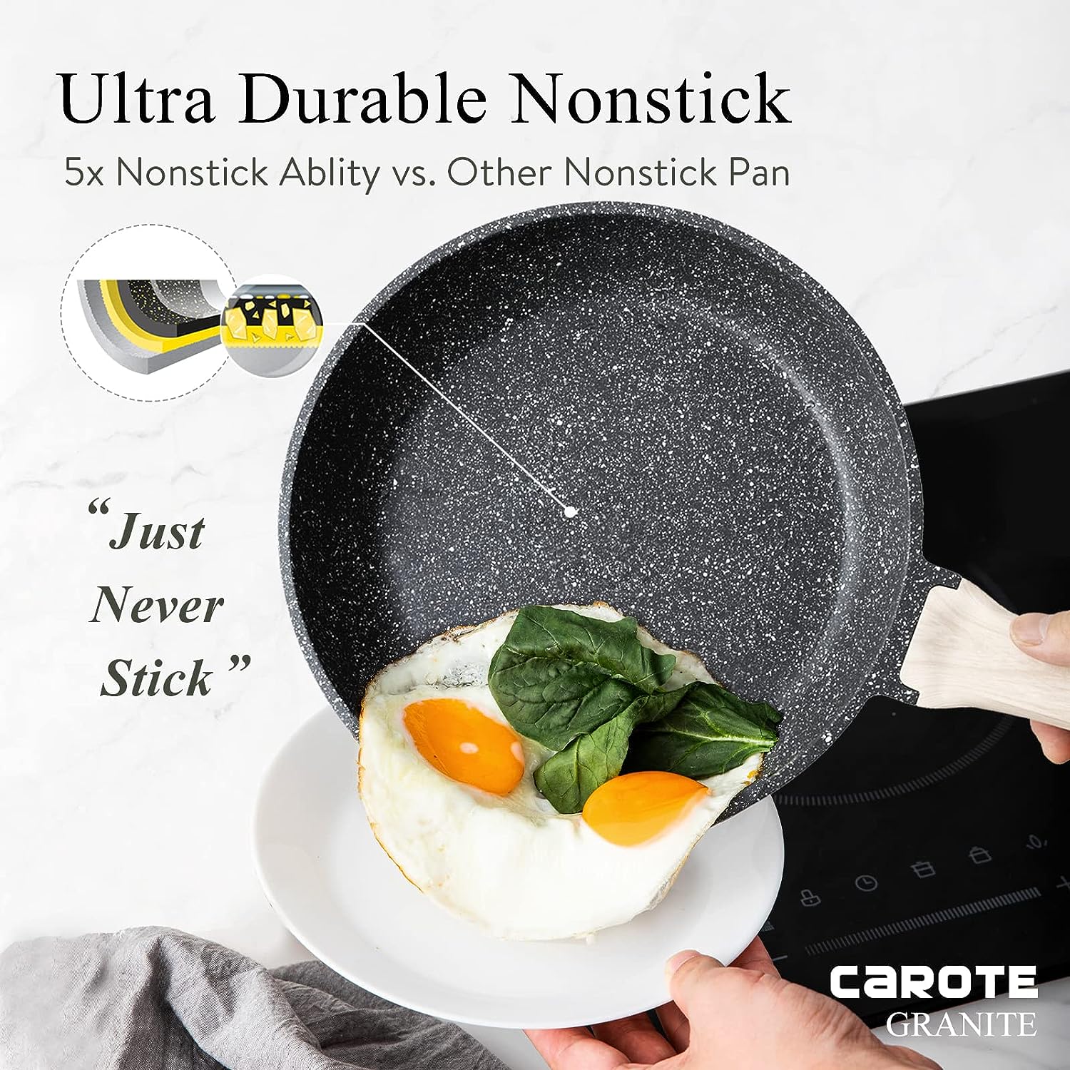 carote 11 piece nonstick cookware sets