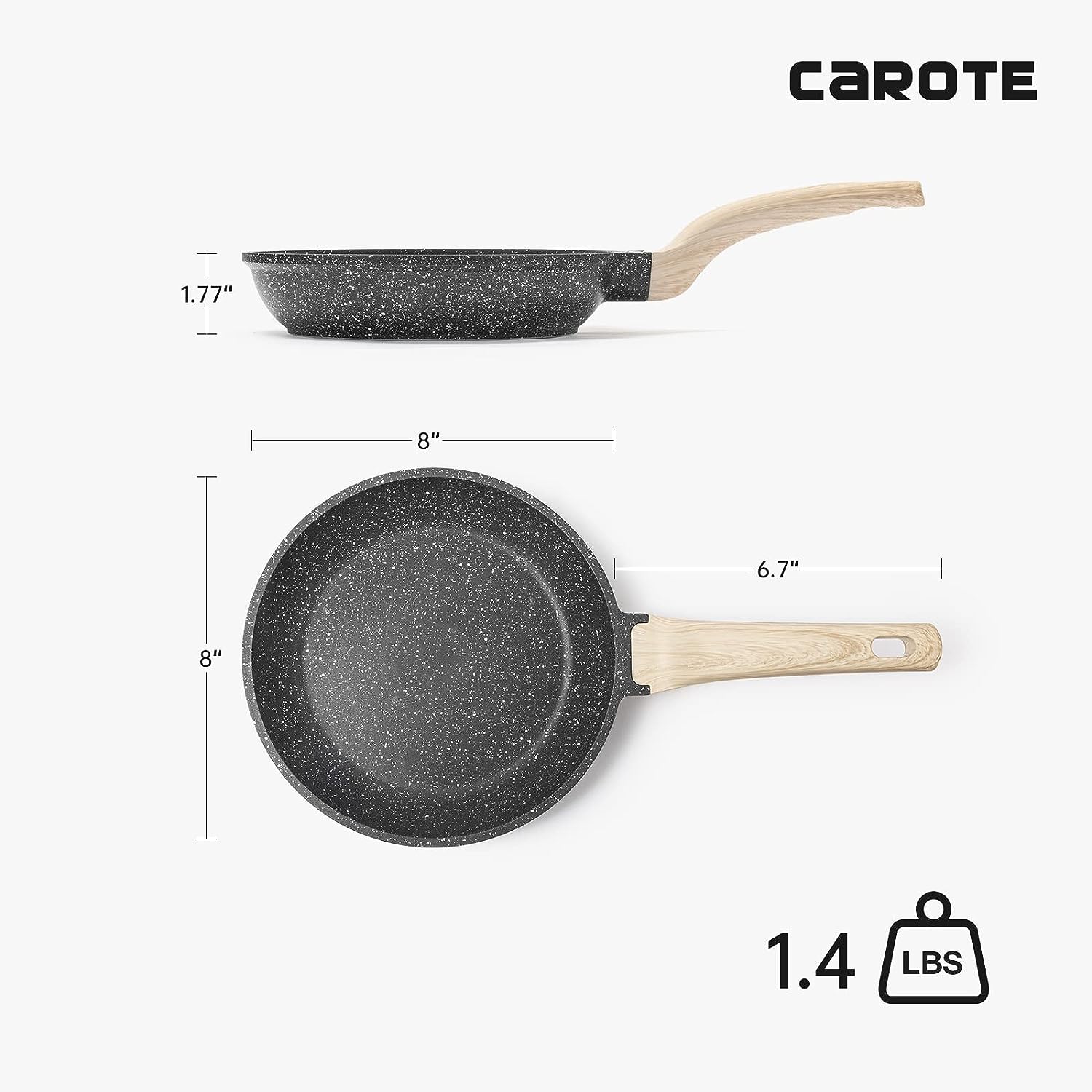 carote 8 inch nonstick skillet frying pan